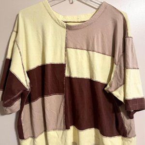 Vintage Oversized Color Block Tee